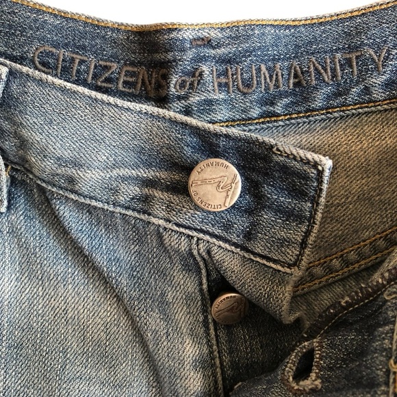 CoH Chloe Frayed Hem Jean Shorts Size 30 Blue Denim 100% Cotton Distressed - Picture 9 of 12